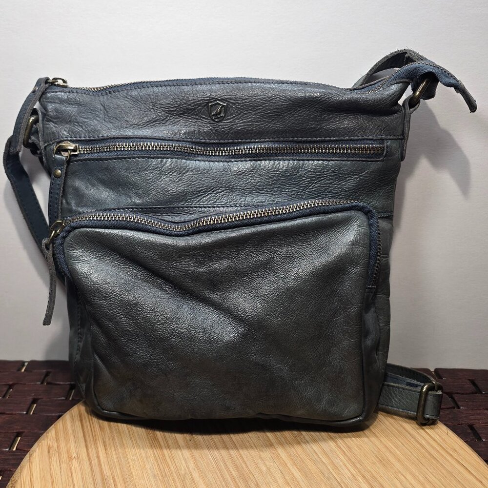 Cochoa Purse Very Soft Leather Vintage Crossbody travel Bag Army Green India